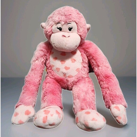 Build-A-Bear Pink Monkey Plush 18” Hugs for You Hearts Hanging Stuffed Animal - Picture 1 of 16